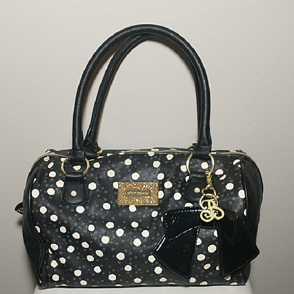 Betsey Johnson| Black and White Polka Dot Handbag - Picture 1 of 11